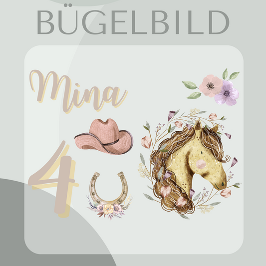 Bügelbild personalisiert Pferd