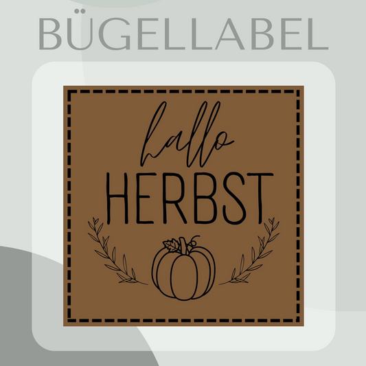 Bügellabel Hallo Herbst