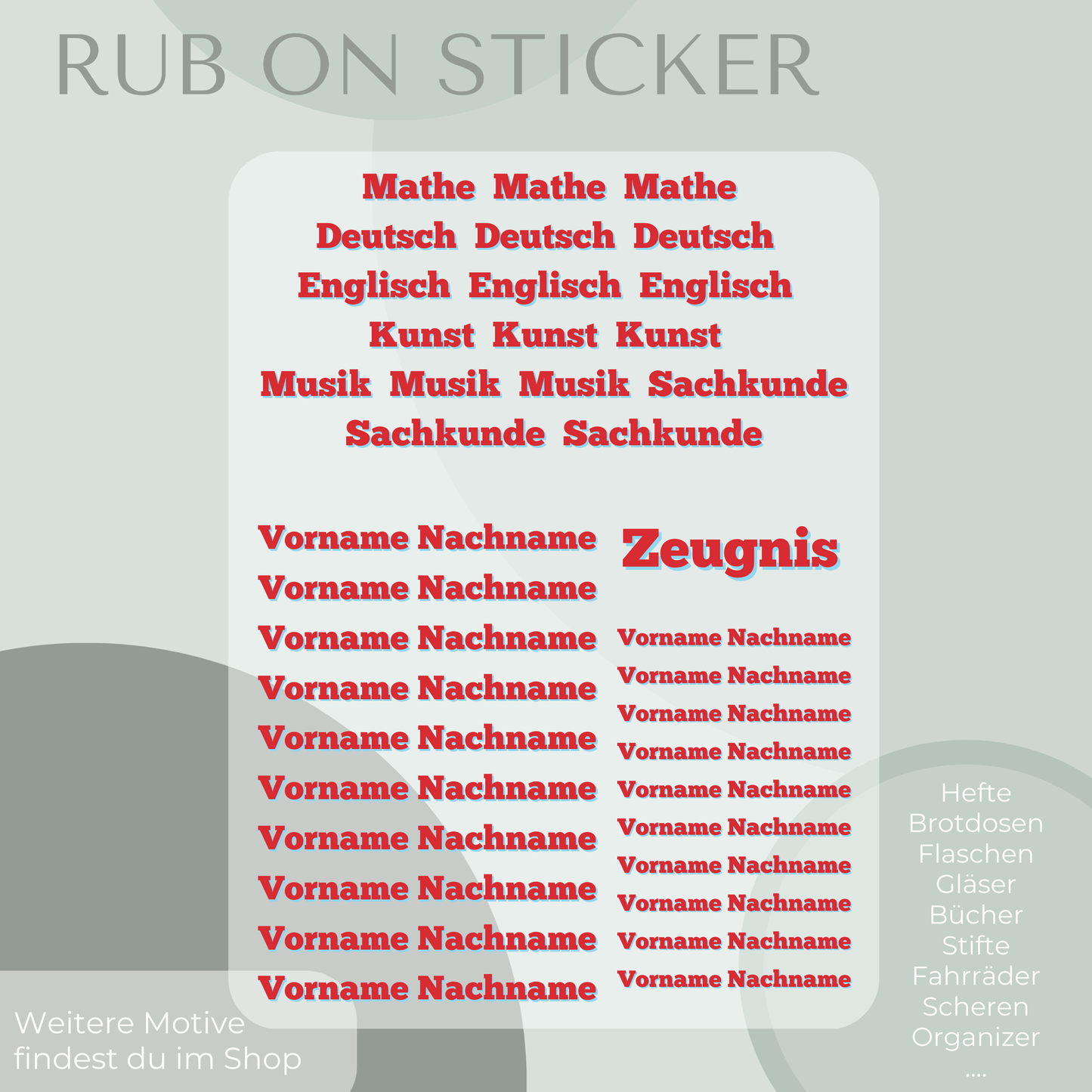 Feuerwehr Rub-On Sticker Set personalisierbar