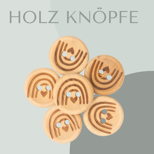 Regenbogen, Holzknöpfe