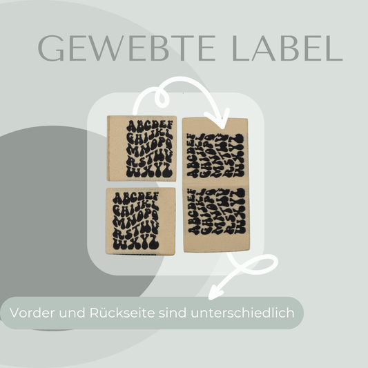 Alphabet Web Label gewebt Eigenproduktion