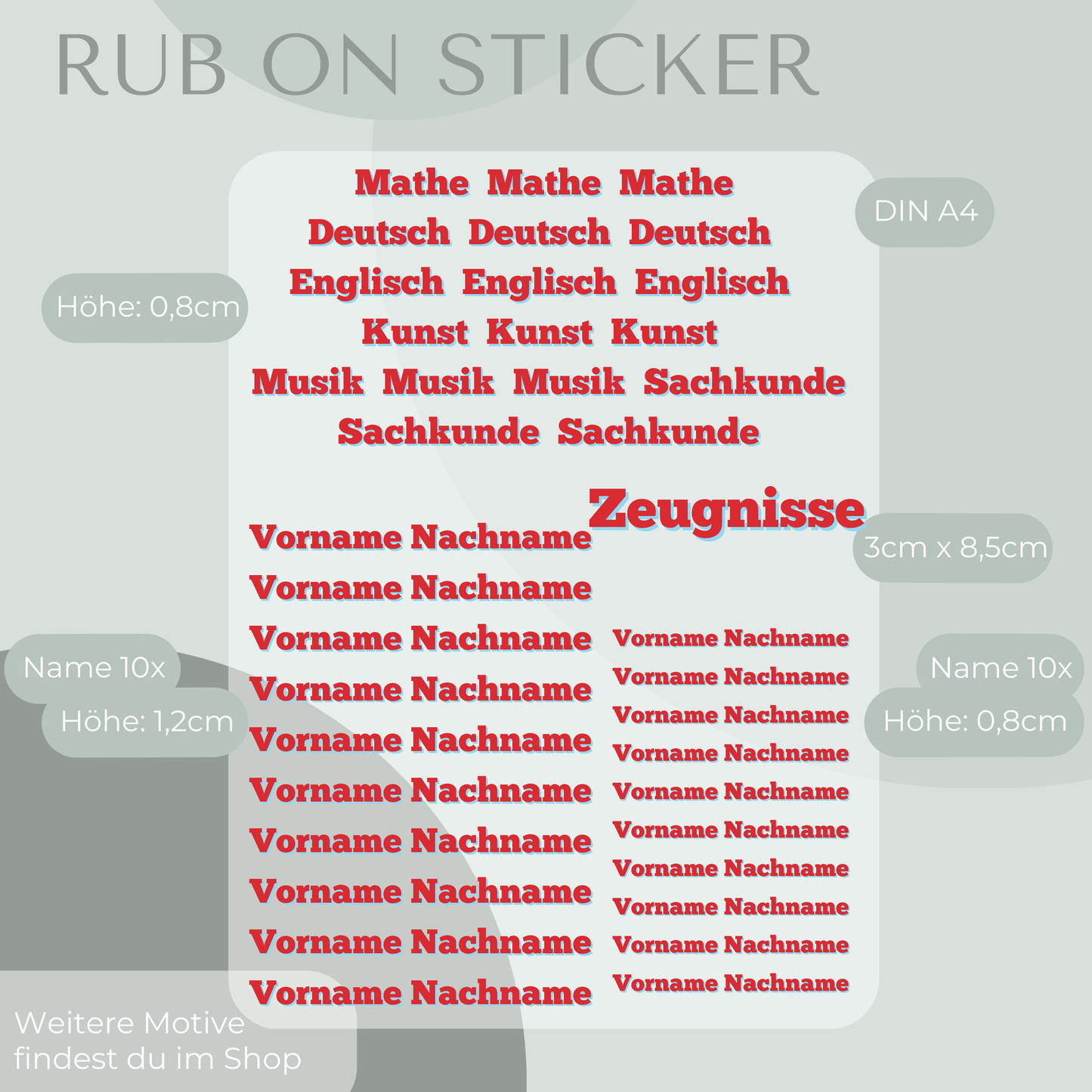 Feuerwehr Rub-On Sticker Set personalisierbar