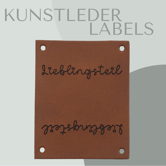 Lieblingsteil Knick-Label Kunstlederlabel Eigenproduktion