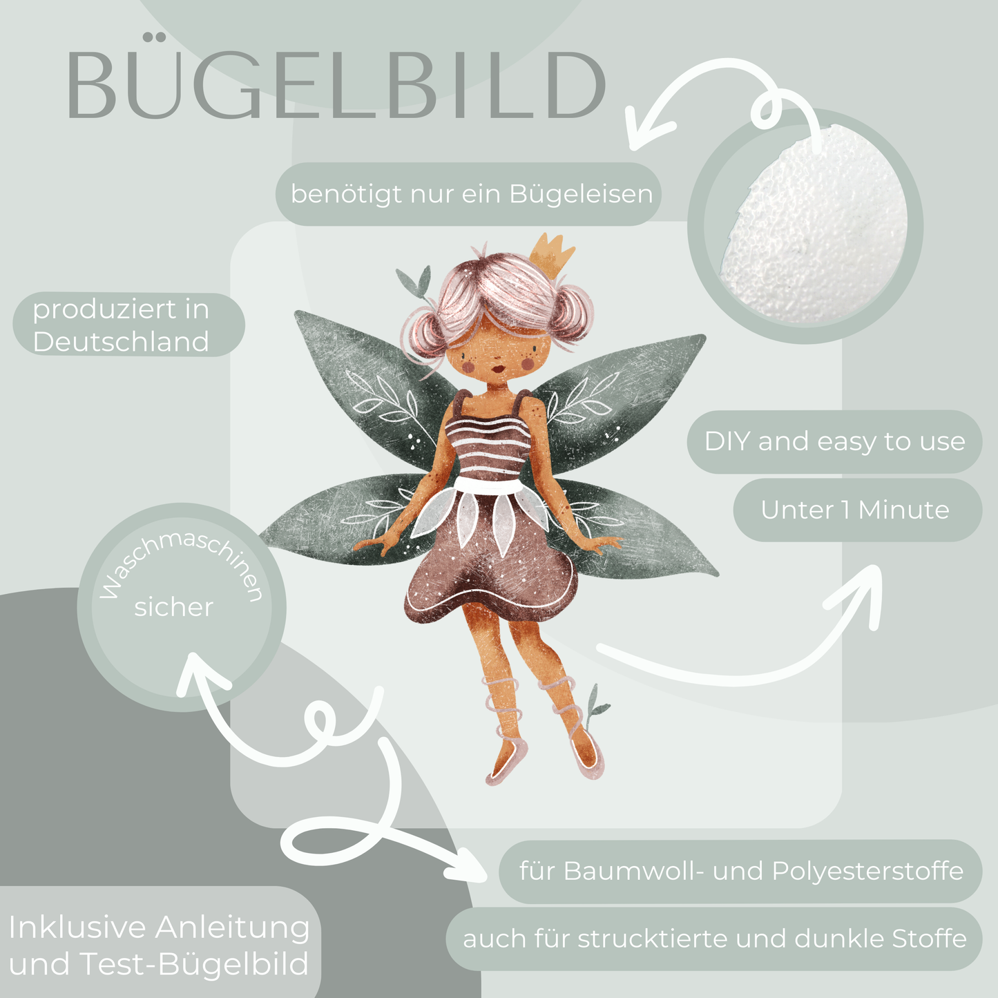 Fee rosa  Bügelbild Eigenproduktion