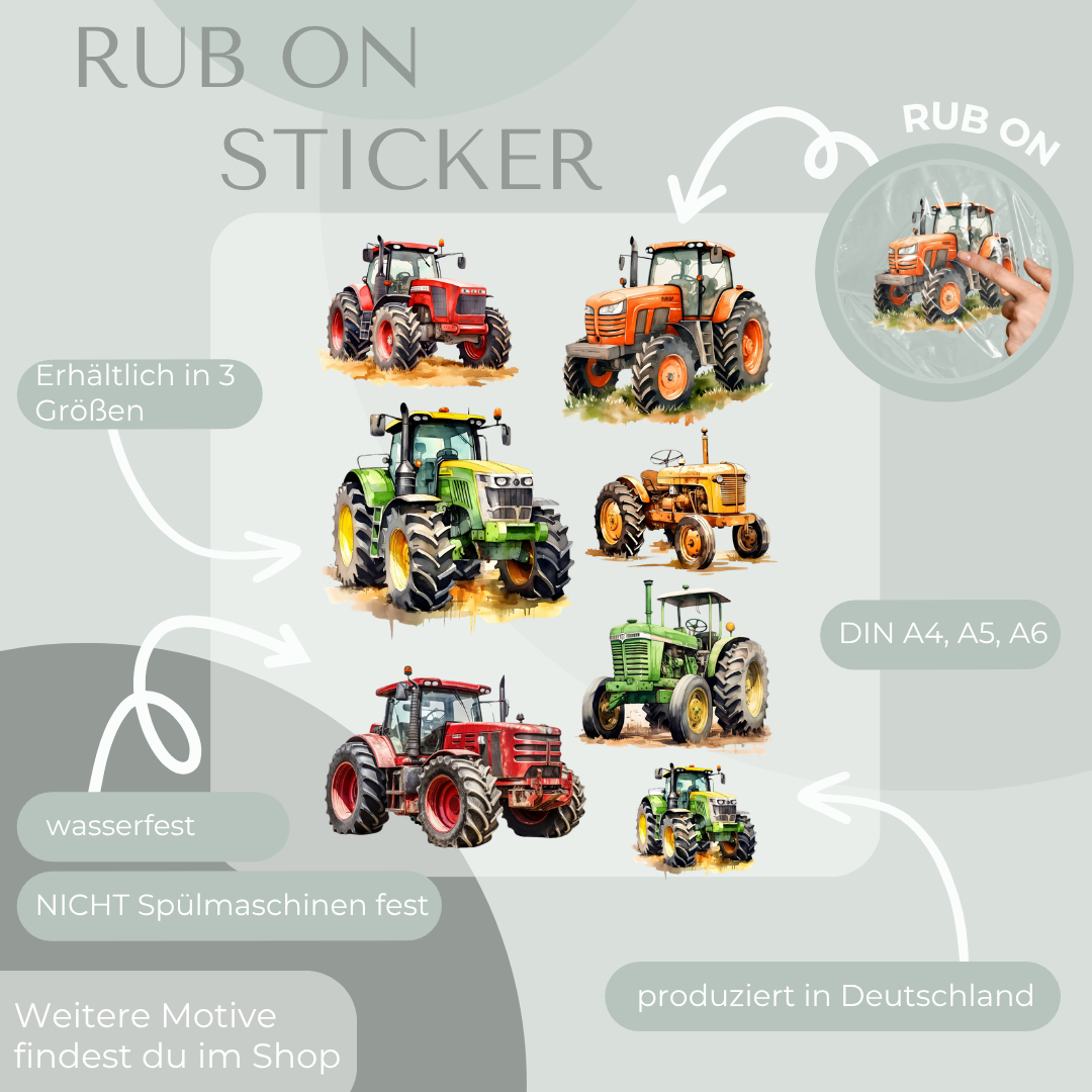 Rub on Sticker - Traktor set
