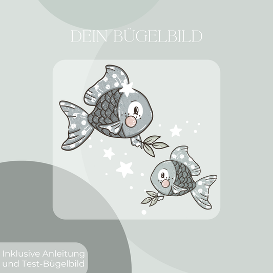 Fische blau Bügelbild Eigenproduktion