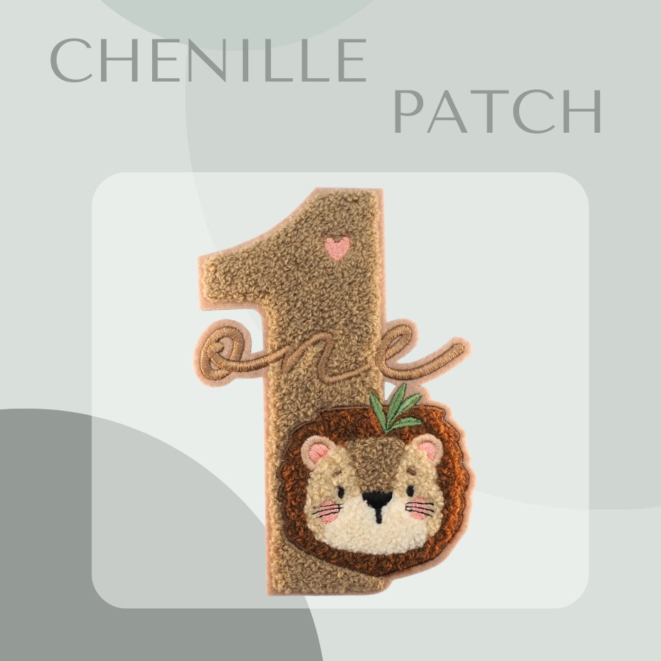 Chenille-Patch Löwe Eins Iron-on
