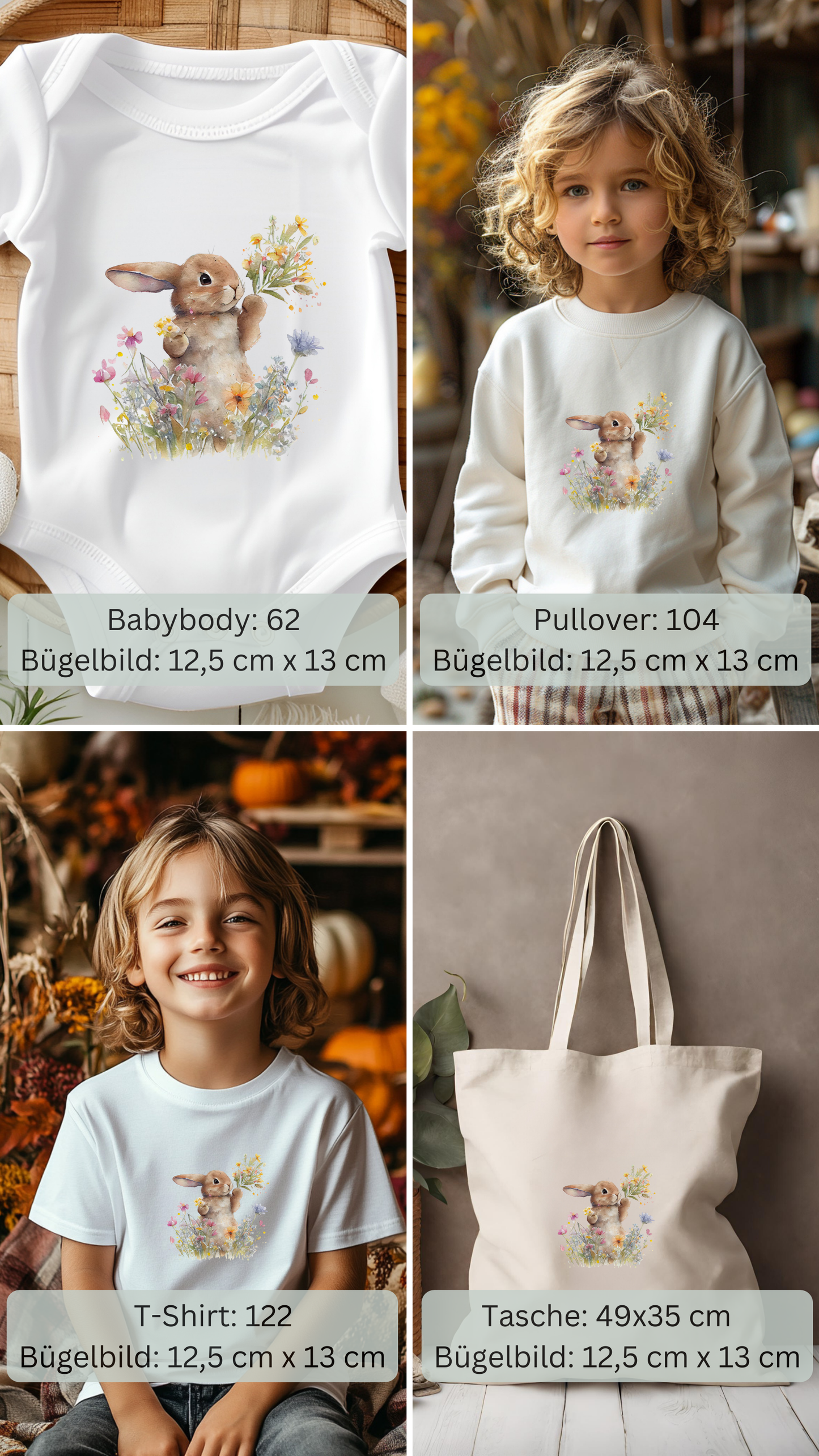 Aquarell Hase II Bügel-Bild Bügelbild Eigenproduktion