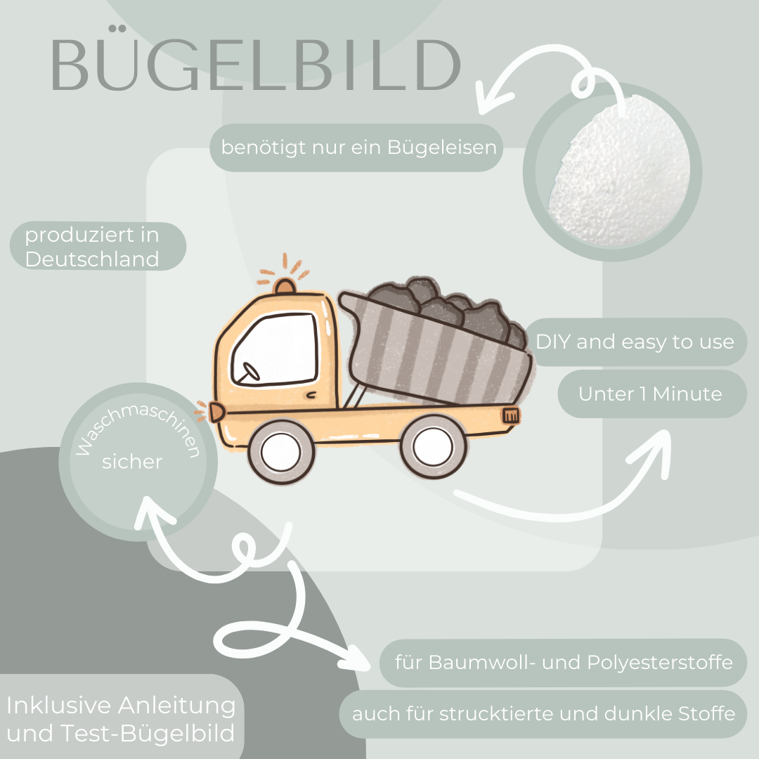 Kipplaster gelb - Bügelbild Eigenproduktion