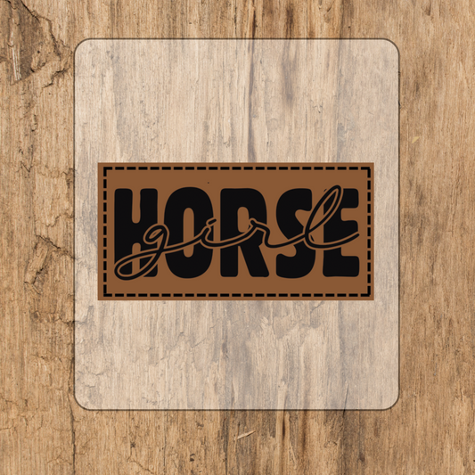 Horse Girl Bügel Label Bügellabel Eigenproduktion