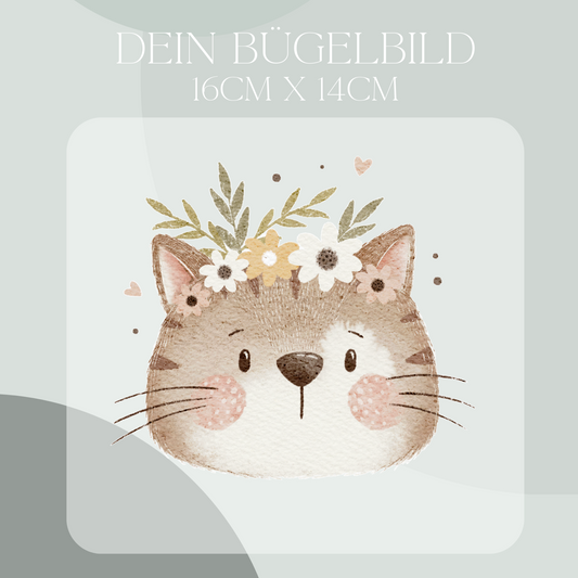 Katze Maxi- Bügel-Bild Bügelbild Eigenproduktion