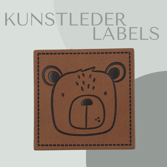Bär Kunstlederlabel Kunstleder Label Eigenproduktion