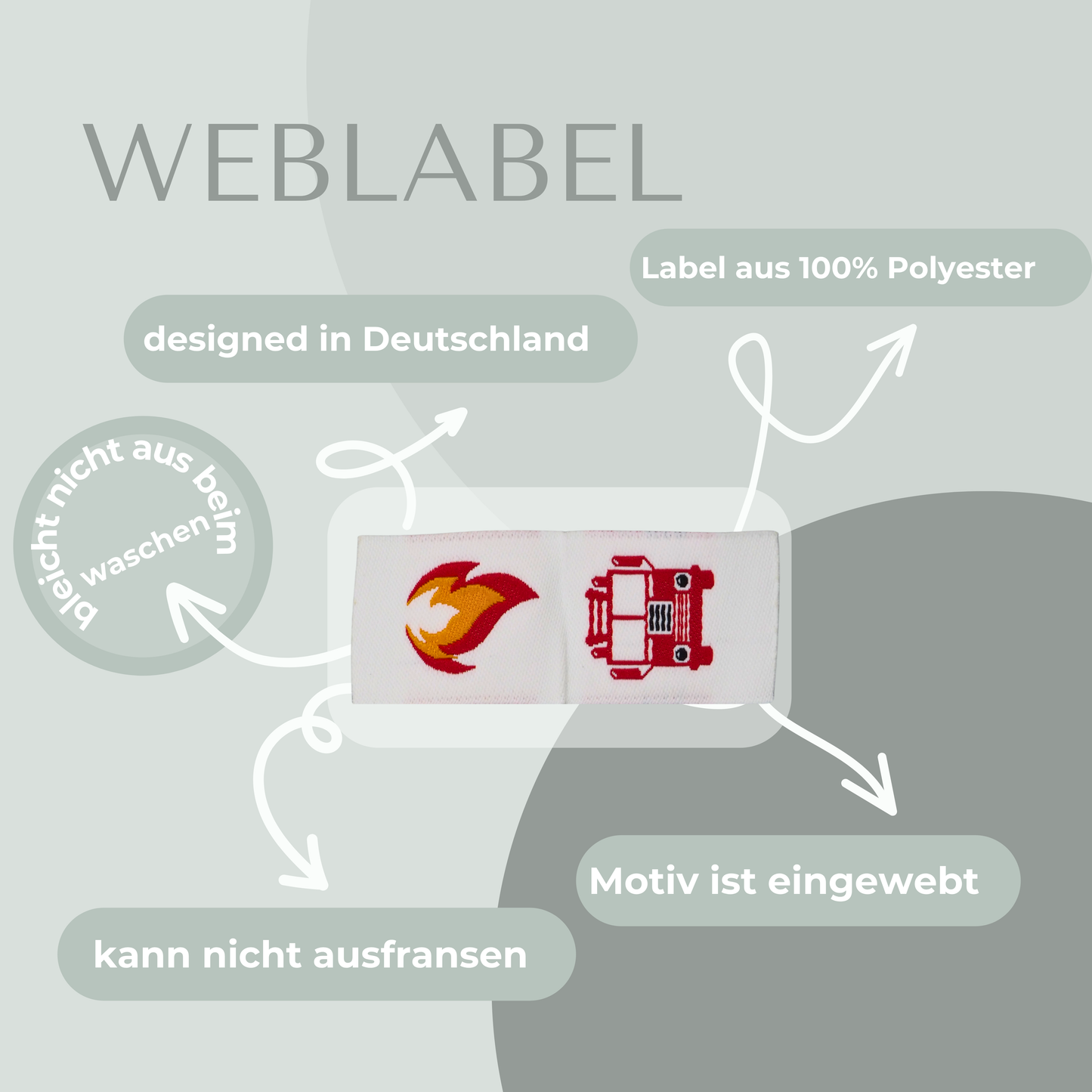 Feuerwehr Web Label gewebt Eigenproduktion