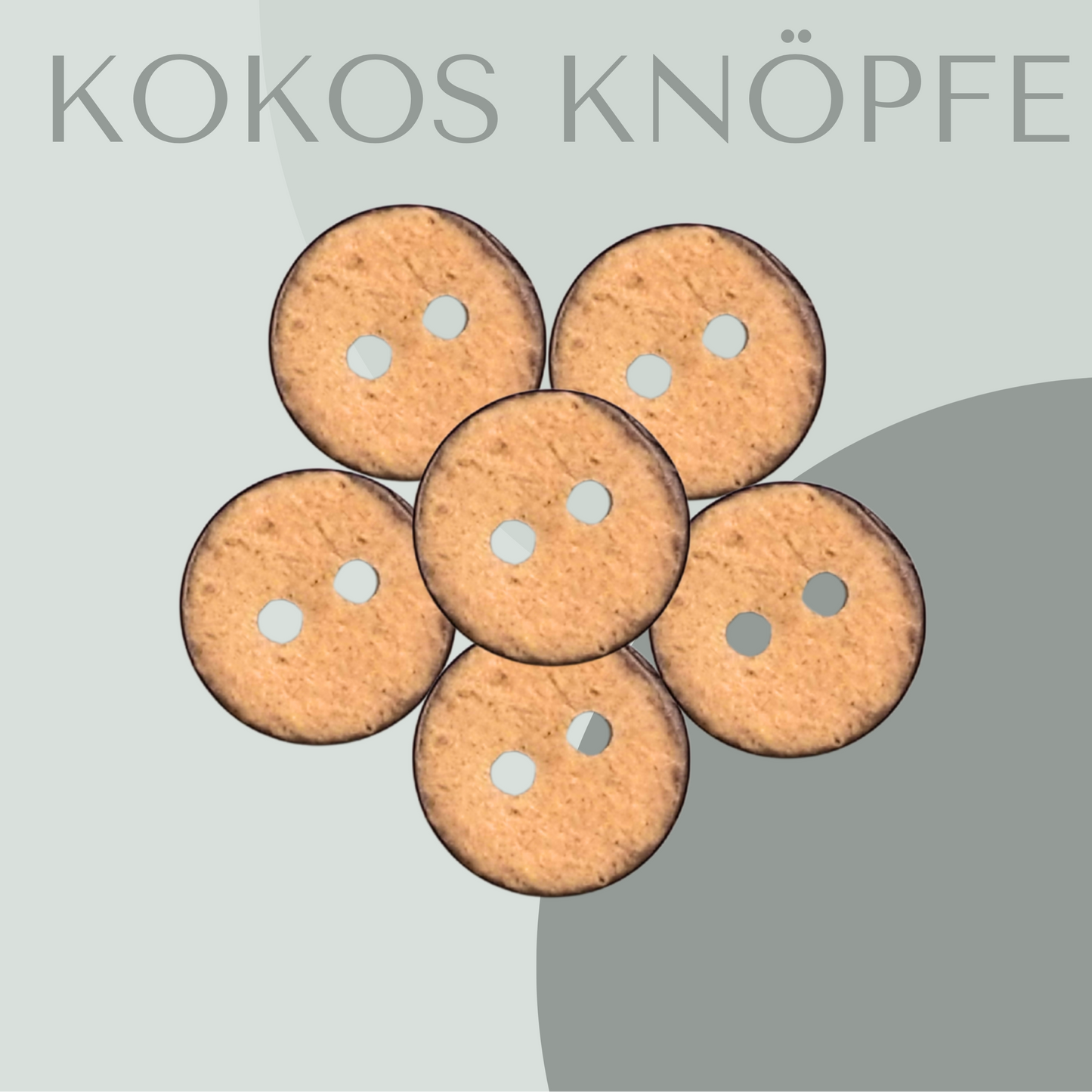 Kokosknopf Rund 15mm