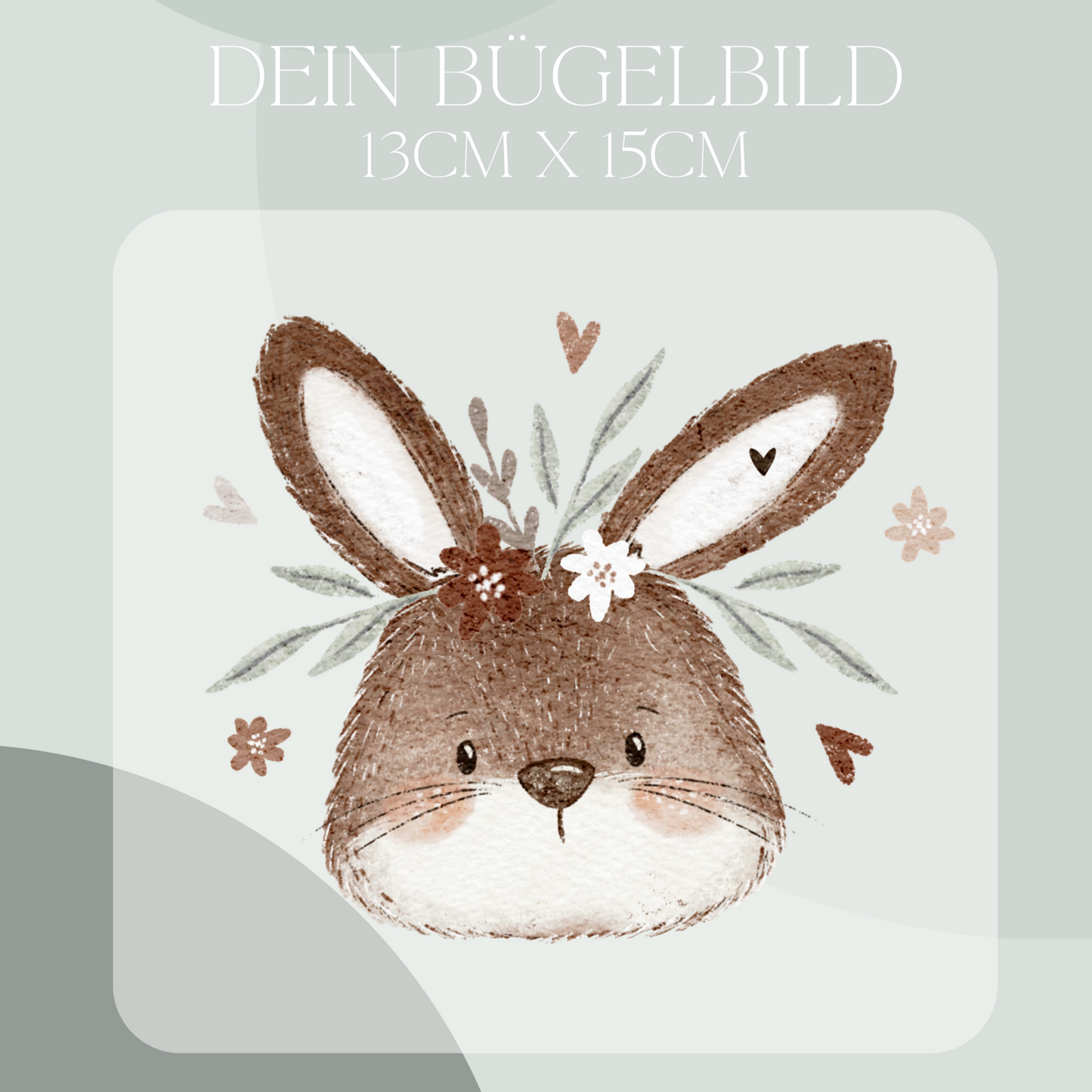 Hase braun Maxi- Bügel-Bild Bügelbild  Eigenproduktion