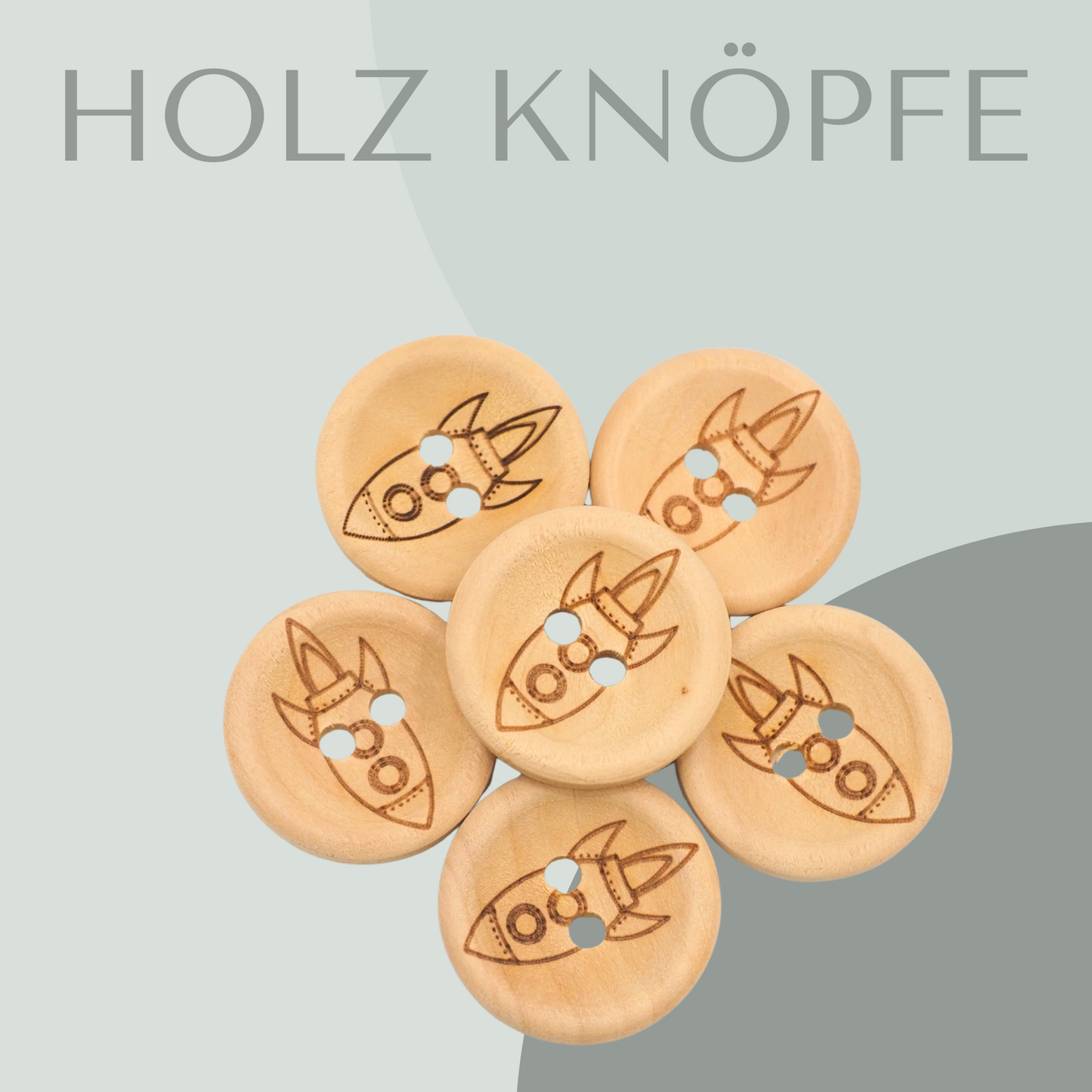 Rakete, Holzknopf