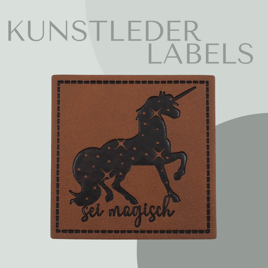sei magisch Kunstlederlabel Kunstleder Label Eigenproduktion