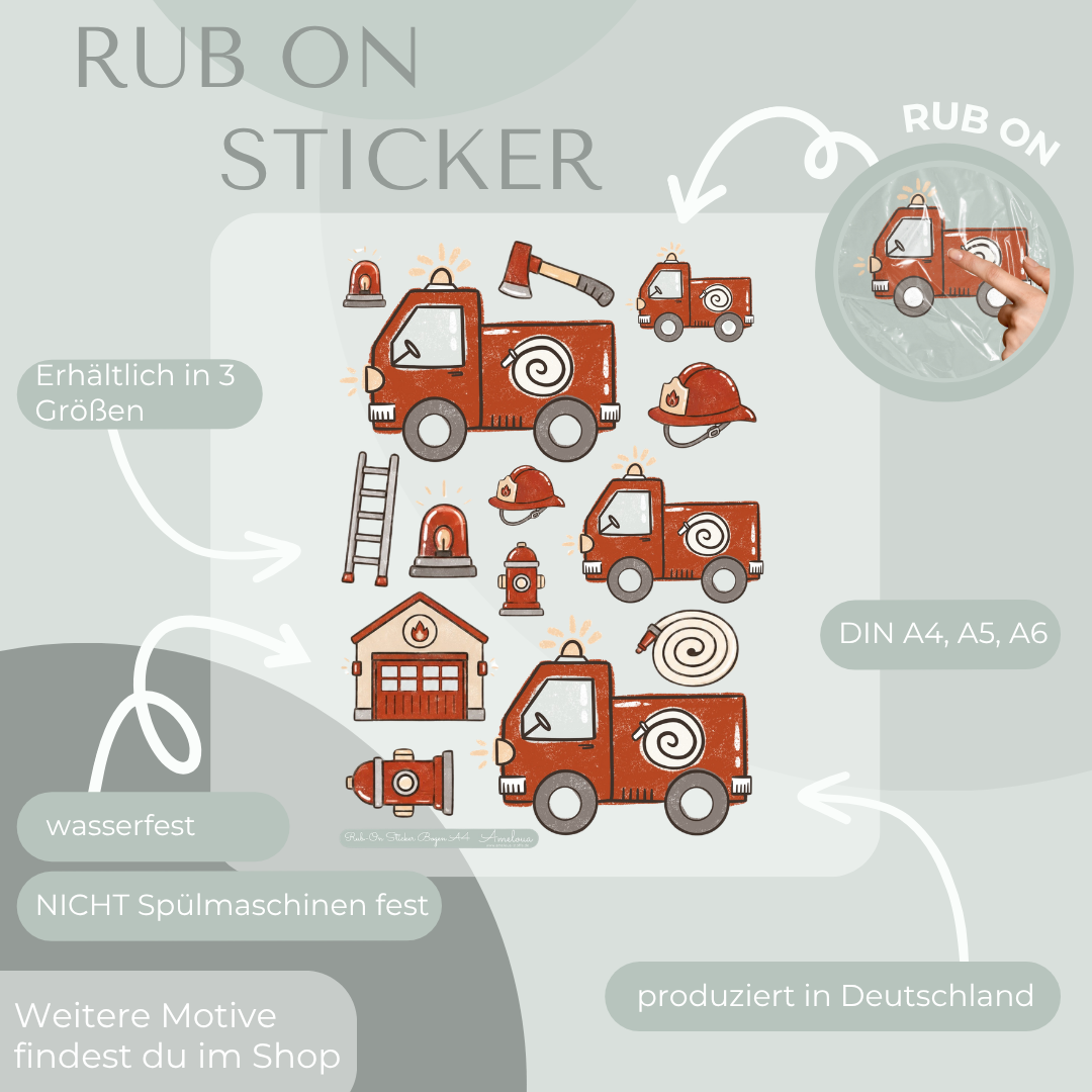 Feuerwehr  Rub-On Sticker Set