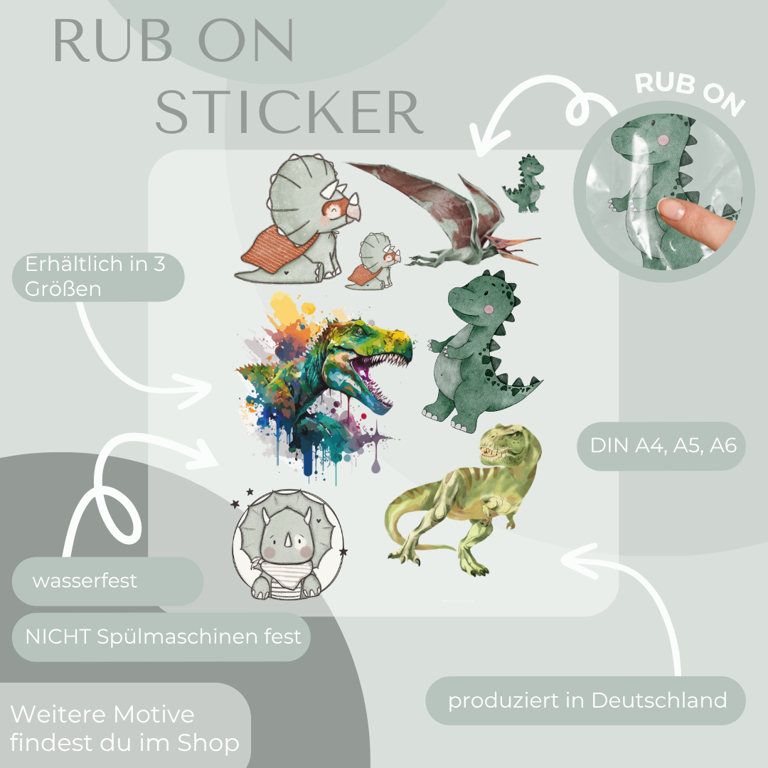 Dino Rub-On Sticker Set