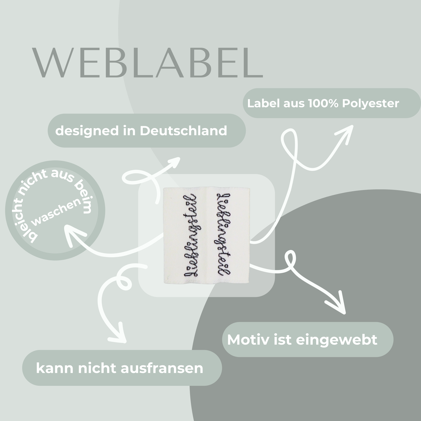 Lieblingsteil Web Label gewebt Eigenproduktion