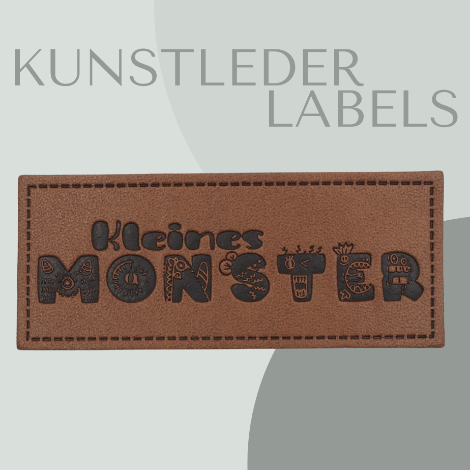 Kleines Monster Kunstlederlabel Kunstleder Label Eigenproduktion