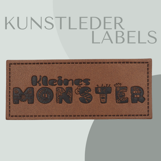 Kleines Monster Kunstlederlabel Kunstleder Label Eigenproduktion