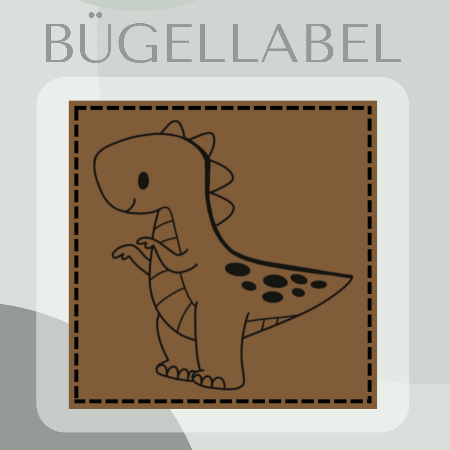 Bügellabel Dino