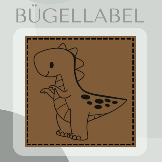 Bügellabel Dino