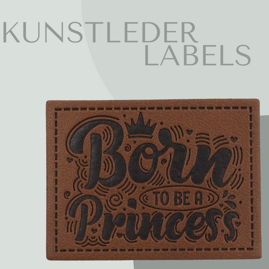 Kunstleder Label eckig mit der Aufschrift "Born to be a Princess"
