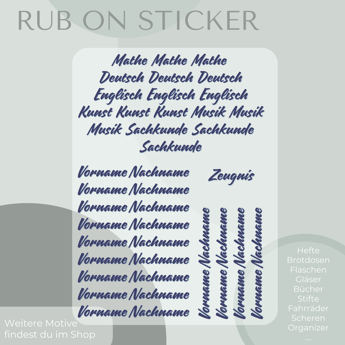 Polizei Rub-On Sticker Set personalisierbar