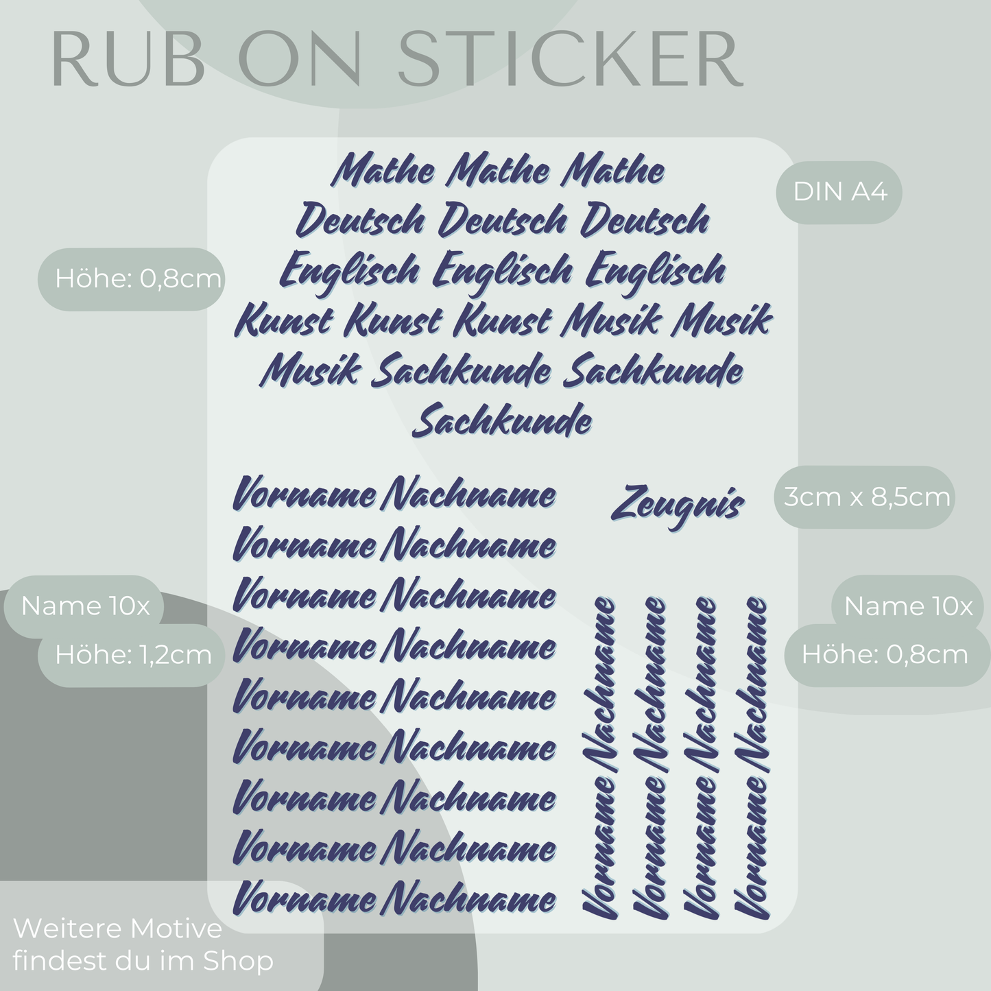 Polizei Rub-On Sticker Set personalisierbar