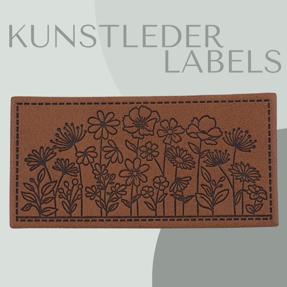Blumen Kunstlederlabel Kunstleder Label Eigenproduktion
