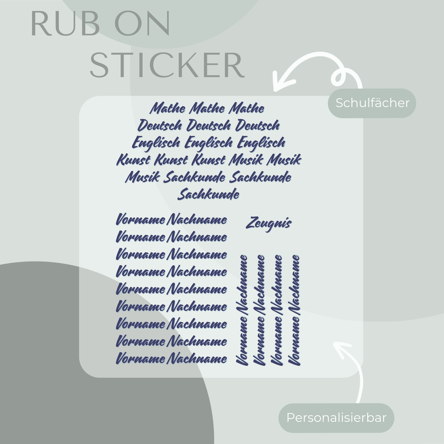 Polizei Rub-On Sticker Set personalisierbar