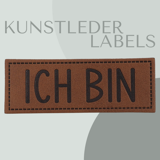 ICH BIN Kunstlederlabel Kunstleder Label Eigenproduktion