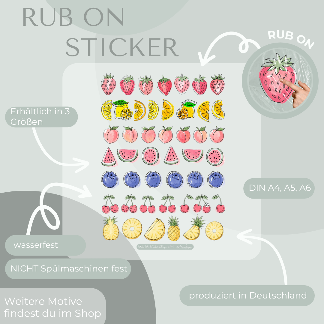 Obst Rub-On Sticker Set
