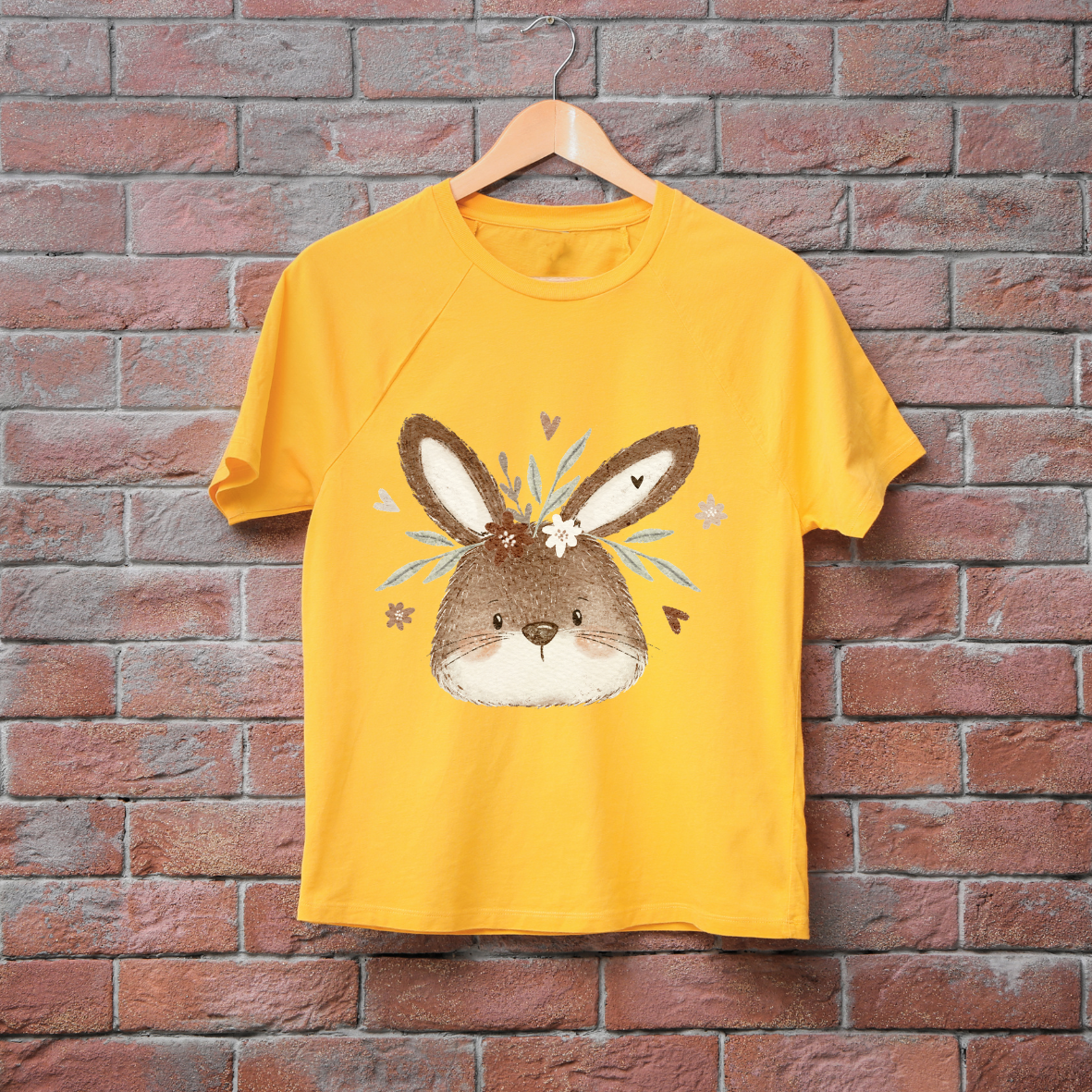 Hase braun Maxi- Bügel-Bild Bügelbild  Eigenproduktion