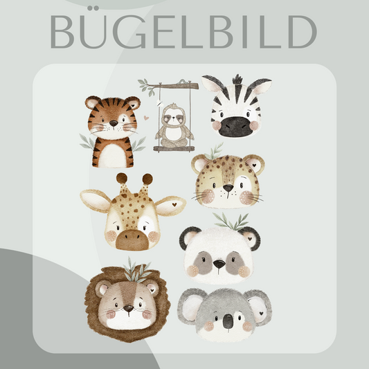 Bügelbild Dschungel Set