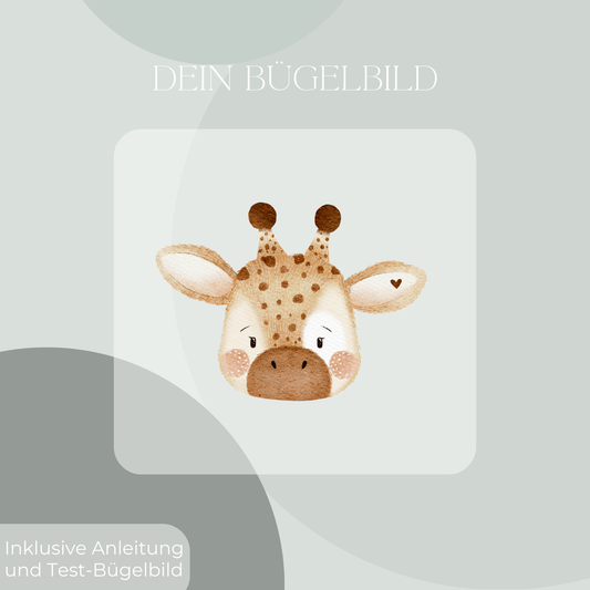 Giraffenkopf Mini- Bügelbild Eigenproduktion