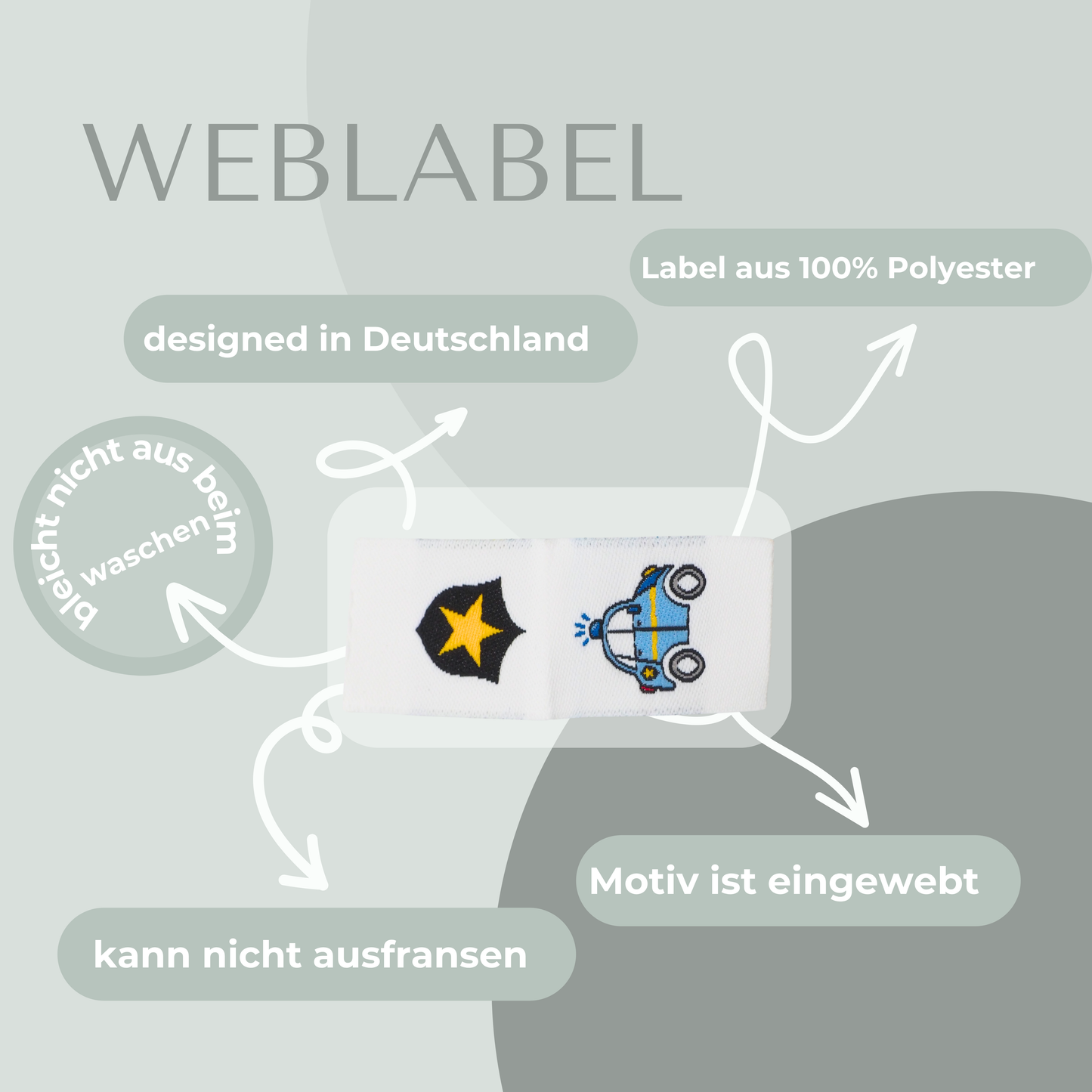 Polizei Abzeichen Web Label Gewebt Eigenproduktion