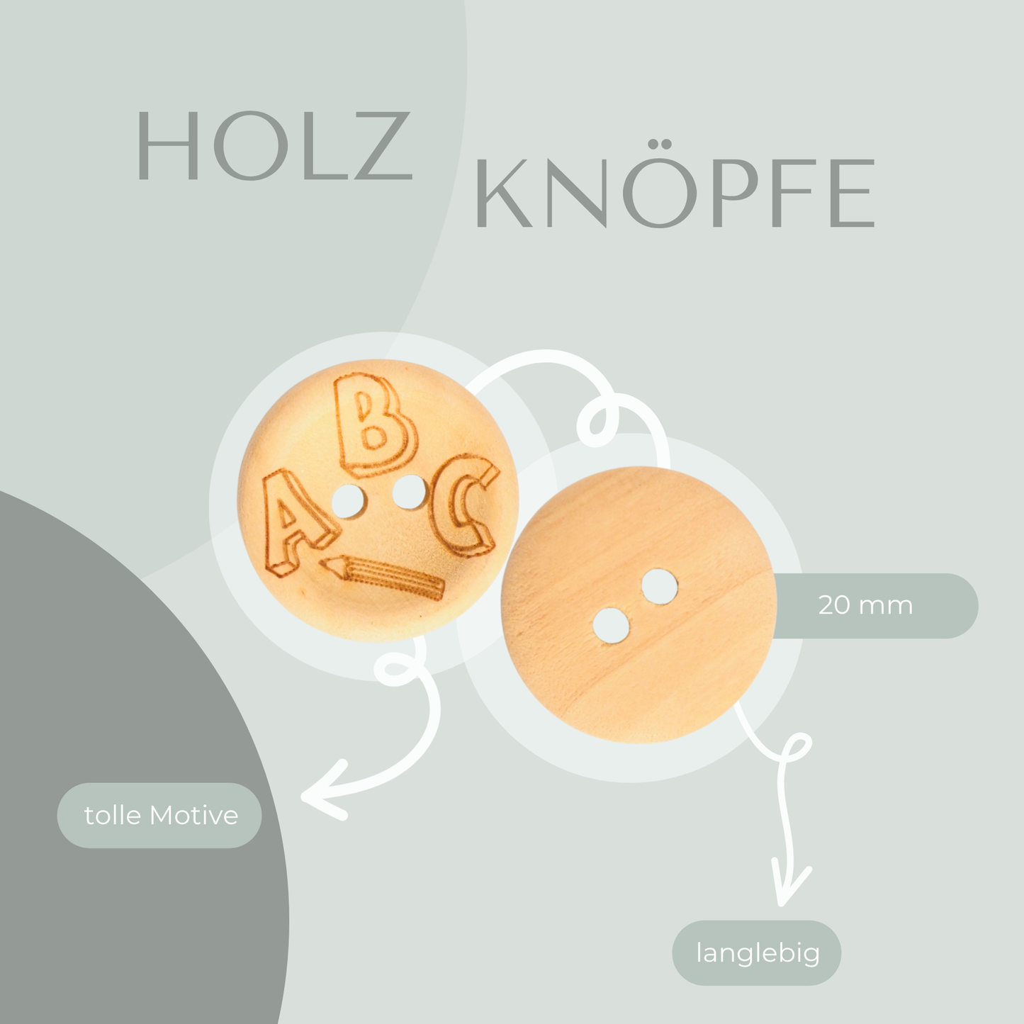 Eigenproduktion Holzknopf Schulanfang 20mm