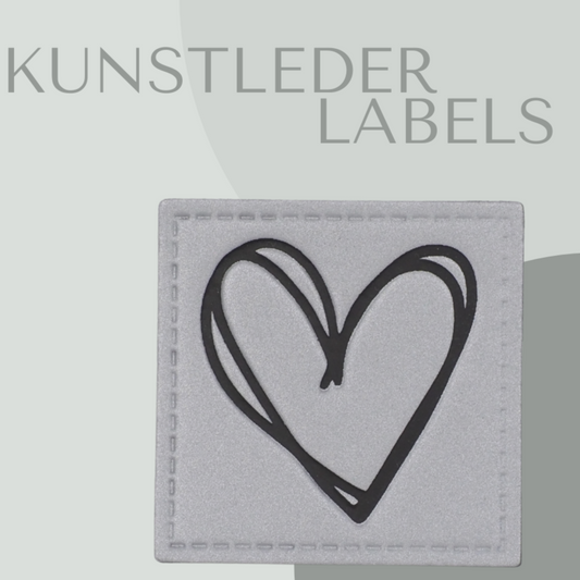 reflektierendes Kunstleder Label eckig mit dem Herzbild