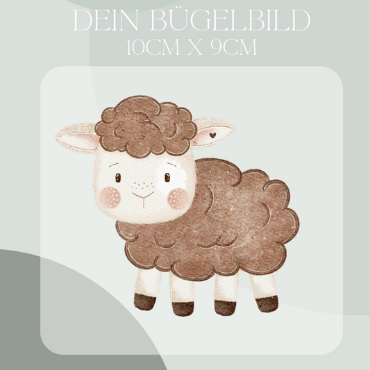 Schaf braun Bügelbild