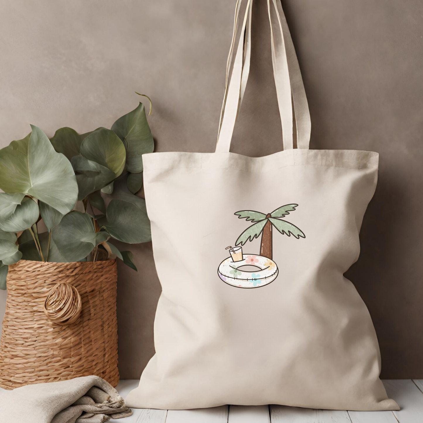 Blumen Reifen mit Palme Bügelbild Eigenproduktion