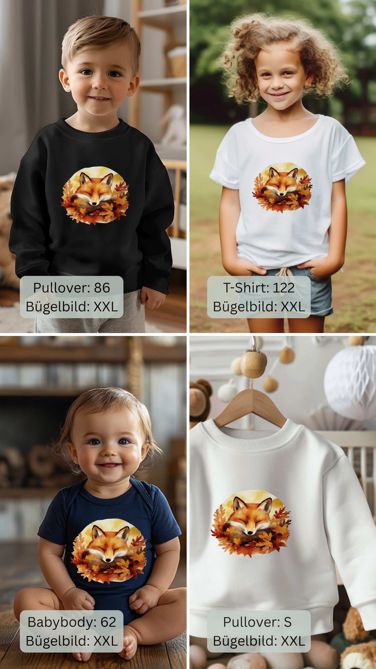 schlafender Fuchs XXL Bügel-Bild Bügelbild Eigenproduktion