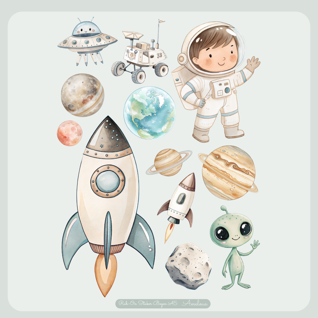 Astronaut Rub-On Sticker Set