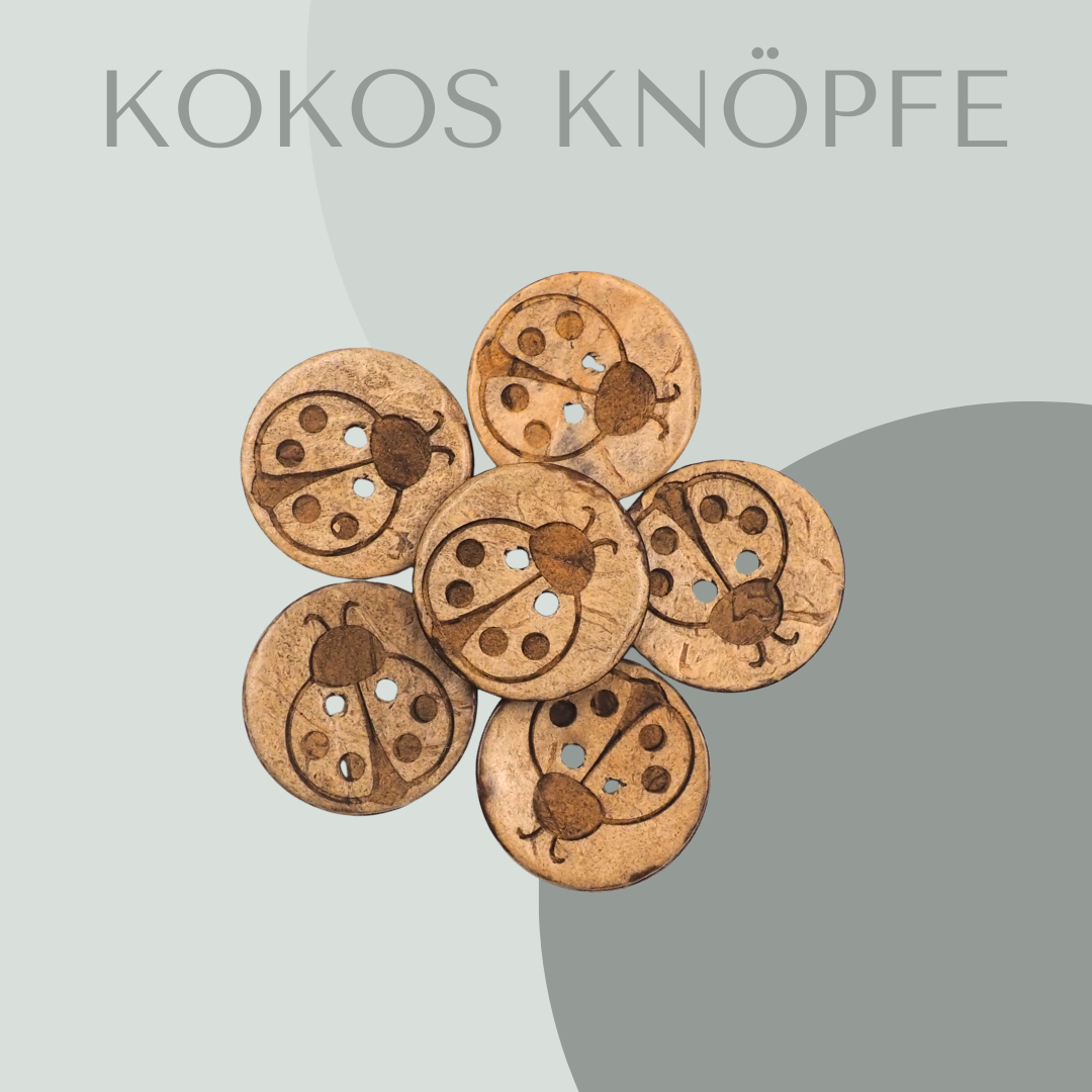 Eigenproduktion Kokosknopf Marienkäfer 20mm