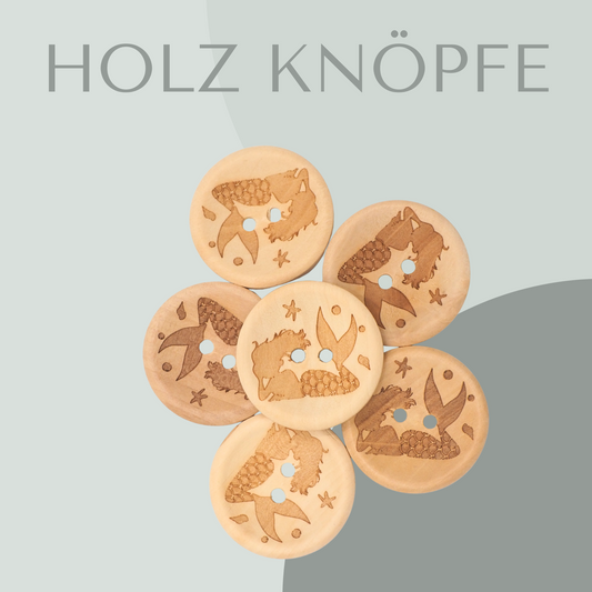 Meerjungfrau, Holzknopf