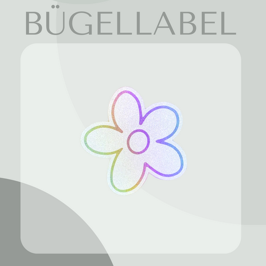 Bügellabel Reflektor Blume