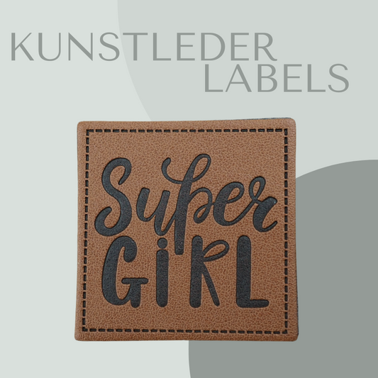 Super Girl Kunstlederlabel Kunstleder Label Eigenproduktion