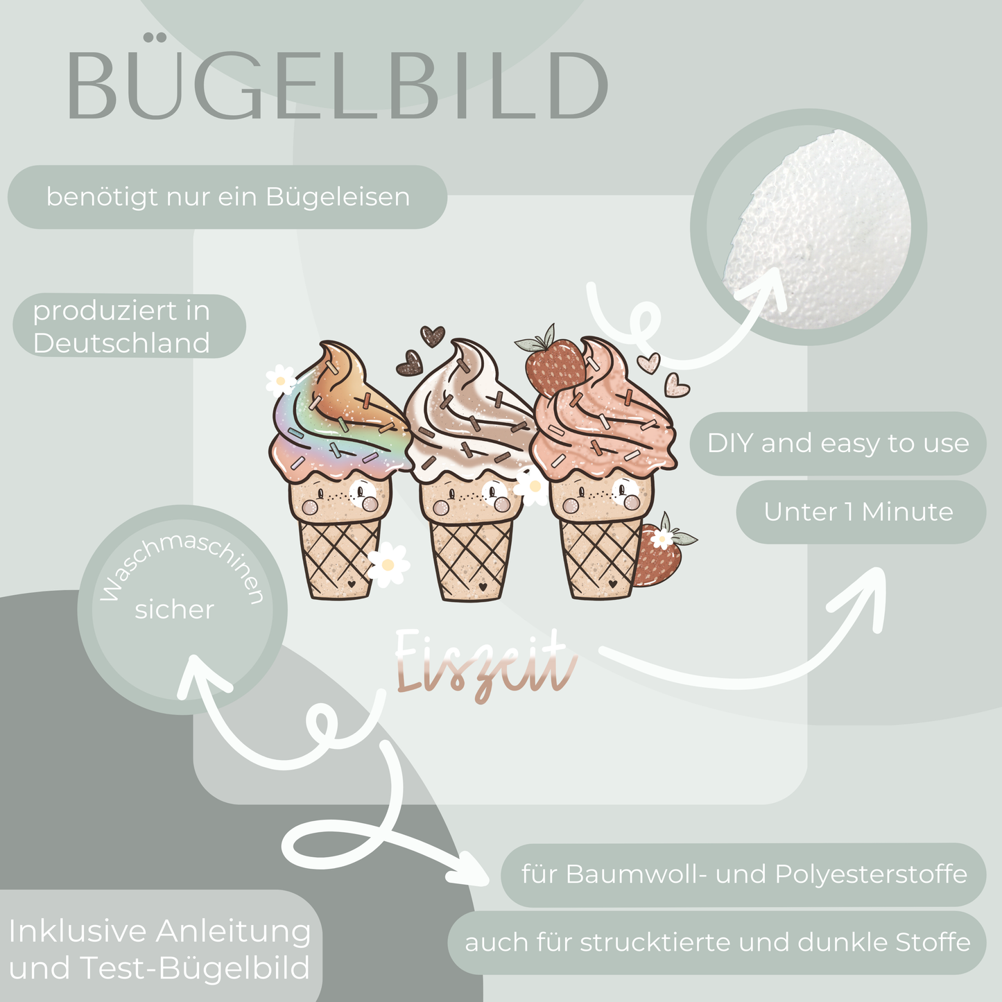 Eiszeit Bügelbild Eigenproduktion